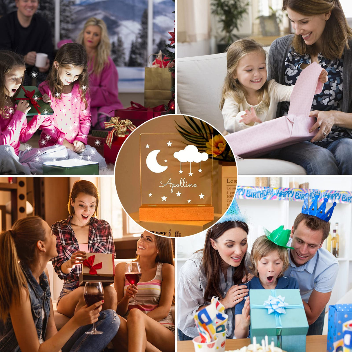 TSLBW LED Lights Display Base, Wooden Light Display Stand, Square, Warm/White Light, 20.0 cm x 10.0 cm x 4.0 cm, Wood, Pedestal, Non-Assembly Required TSLBW