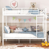 Merax Bunk Bed Full Over Full Metal Bed Frame White Merax