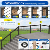 Muzata 10 Pairs 1/8" Black Cable Railing Hardware Kit Swage Toggle Turnbuckle for Wood Post T316 Stainless Steel Deck Cable Railing System Angle 180° Adjustable Stairs 20 Pack CK07 Muzata