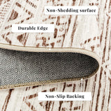 Moroccan Washable Hallway Runner Rug - 2'6"x12' Non Slip Floor Mat for Kitchen Low Pile Living Room Carpet with Rubber Backing Bedroom Rugs for Entryway 2'6"x12' Beige Ksrau