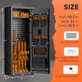 Greenvelly 10-14 Gun Safe for Rifles and Pistols,Quick Release Fireproof Gun Safe with Adjustable Shelves and Pockets,Locking Large Gun Cabinet with Rifle Rack for Home and Shotgun Greenvelly