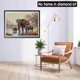 LOMSIOY DIY 5D Diamond Art Kits for Adults, Elephants Diamond Painting Kits for Beginner, Animal Diamond Art with Round Full Drill Rhinestone Crafts Gem Arts for Home Wall Decor 12x16 inch 3 LOMSIOY