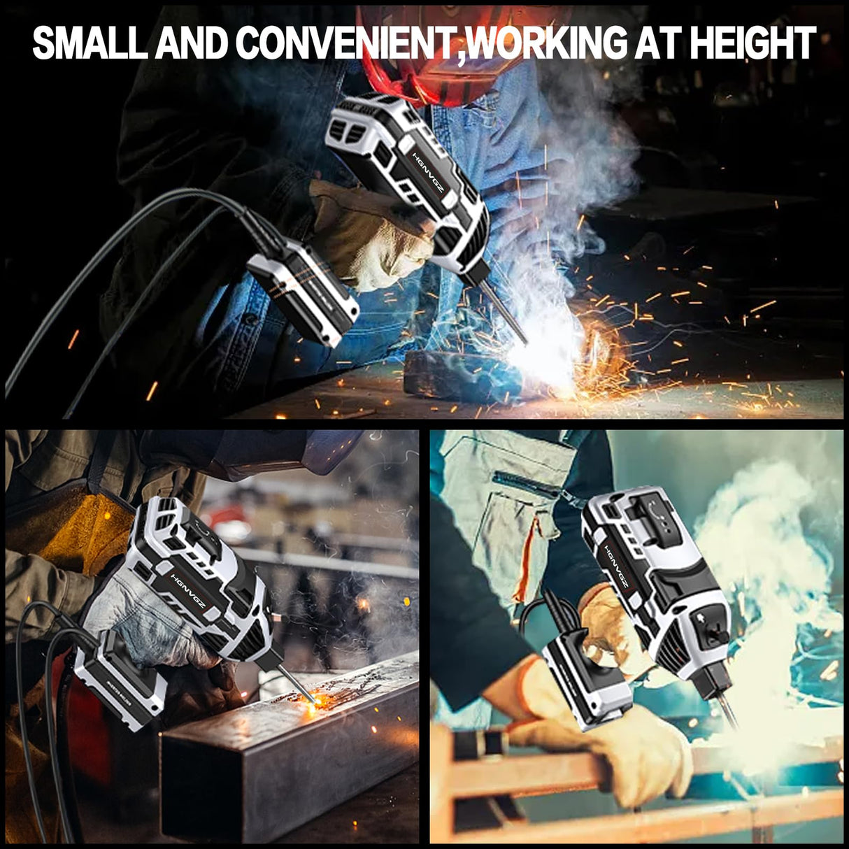 Welding Machine Handheld,20-120A 110V Portable Stick Welder 20pcs Rods,IGBT Hand Held Welder Machine withHot Start Arc Force Anti-stick ARC Welder Gun,6 Variable Current Adjustment (Grayish black) HGNVGZ