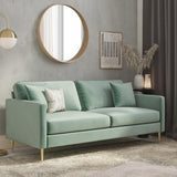 CosmoLiving by Cosmopolitan Highland Sofa Couch with Pillows, Green CosmoLiving by Cosmopolitan