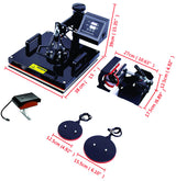 DAVACE Sublimation Printer 15x15in 5in1 Pro Heat Press CISS Blank Materials Combo Kit DAVACE