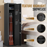 KAER 2-3 Gun Safe, 52''Height Gun Safe for Rifles and Pistols, Metal Safe, Rifle Safes for Home, Gun Safes with Adjustable Gun Rack KAER