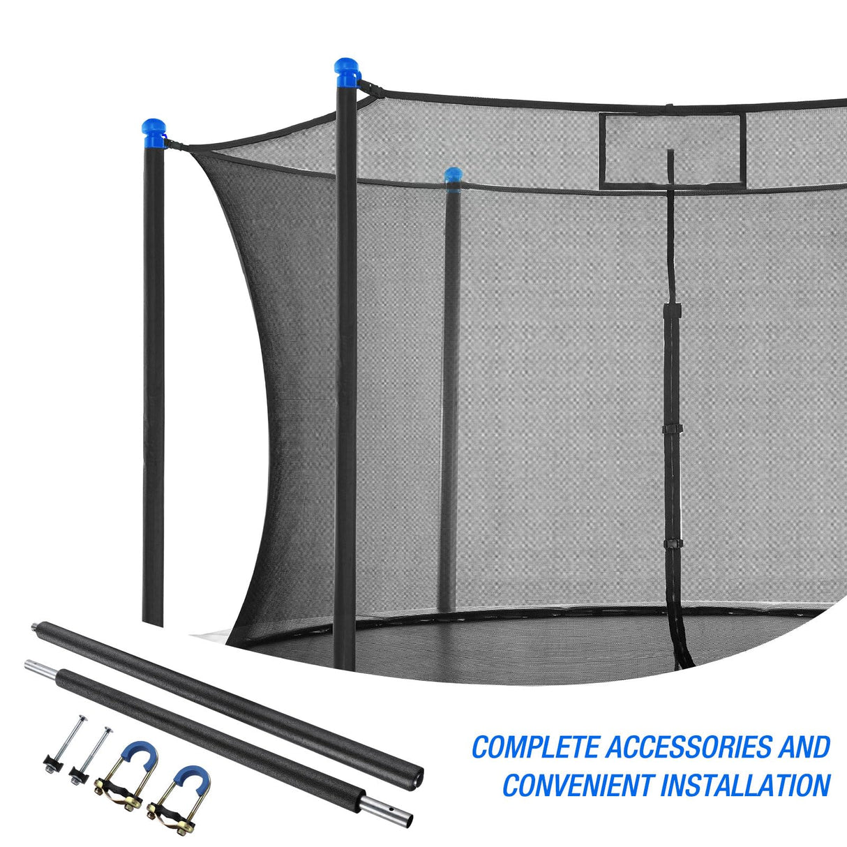 TOBWOLF 1PCS Universal Trampoline Replacement Enclosure Pole, Foam Trampoline Pole Fit 10-16Ft Straight Pole Trampoline, Trampoline Stand Diameter Fits Within 1.65"/4.2CM for Trampoline Accessories TOBWOLF