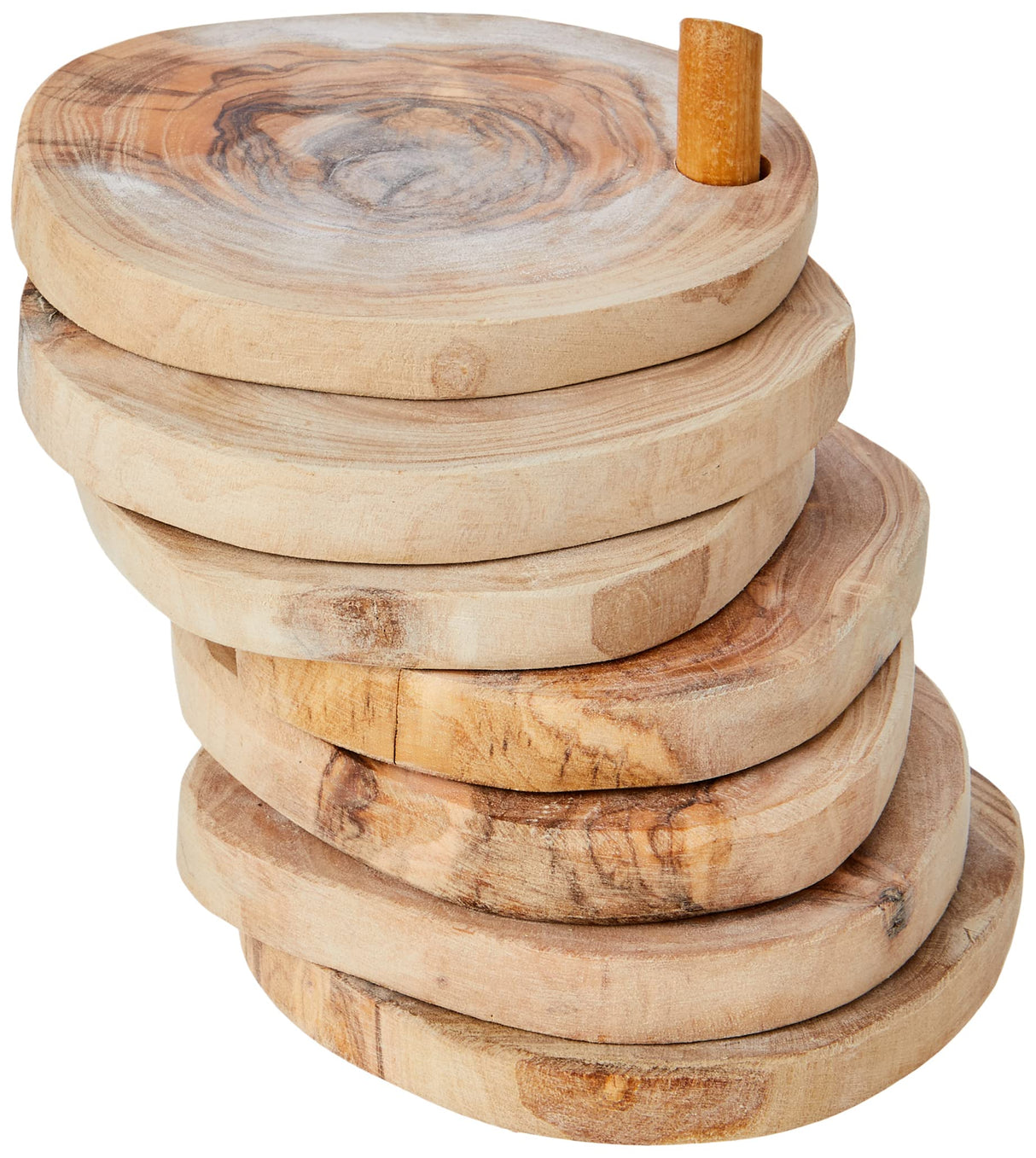 Naturally Med Olive Wood Rustic Coaster Set Naturally Med
