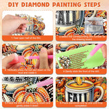 DOMROM Fall Diamond Art Hanging Pendant, DIY Pumpkin Diamond Art Painting Window Pendants, Special Shaped Rhinestone, Gem Art Suncatchers Painting Window Ornament for Home Garden Wall Decor DOMROM