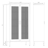 Ustamio 73 Inches Black Metal Storage Cabinet with Mesh Doors, 5 Tier Display Cabinet for Home Office, Metal Kitchen Pantry Storage Cabinet with 4 Adjustable Shelves Ustamio