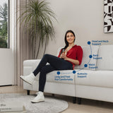 85 in Modern 3-Seater Sofa for Living Room,Chenille Fabric Deep Seat Couch with Adjustable Wide Armrests & Plush Button-Tufted Back, Comfortable Living Room and Bedroom Sofa, Easy Assembly（Beige） Garvee