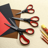 LIVINGO 3 Pack Titanium Scissors All Purpose - Non Stick Stainless Steel Sharp Scissors Set Heavy Duty for Office School Sewing Crafting Cutting Fabric Paper, Comfortable Grip, 5”, 7” & 8” LIVINGO