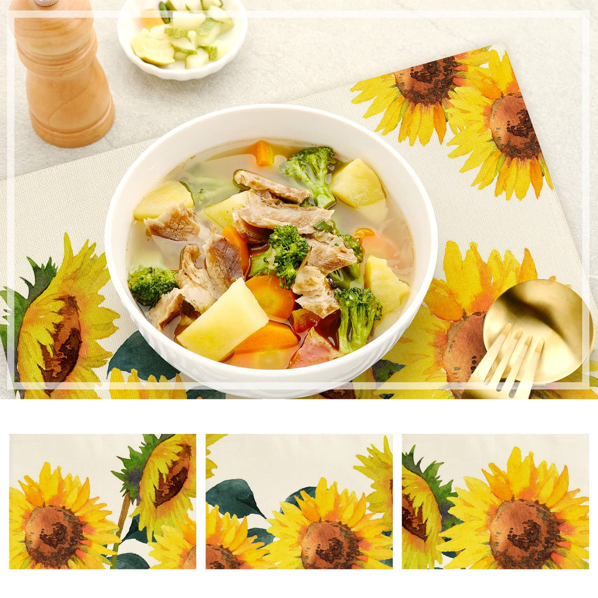 Tegeme Sublimation Blank Placemats Mats White Burlap Placemats Washable Placemats for Dining Tables Birthday Party Wedding DIY Table Mats Kitchen Home Holiday Table Decor 12 x 16 Inch(16 Pieces) Tegeme