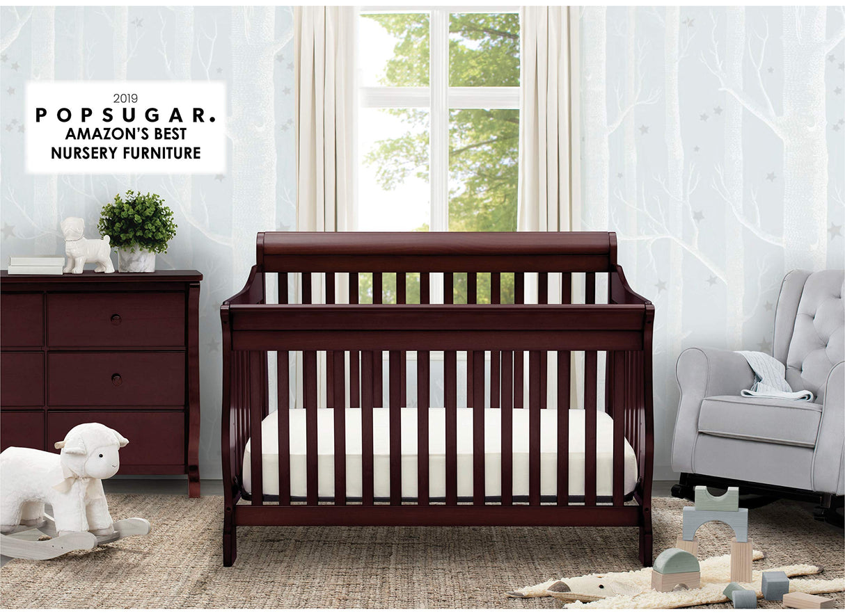 Delta Children Canton 4-in-1 Convertible Crib - Easy to Assemble, Espresso Cherry Delta Children