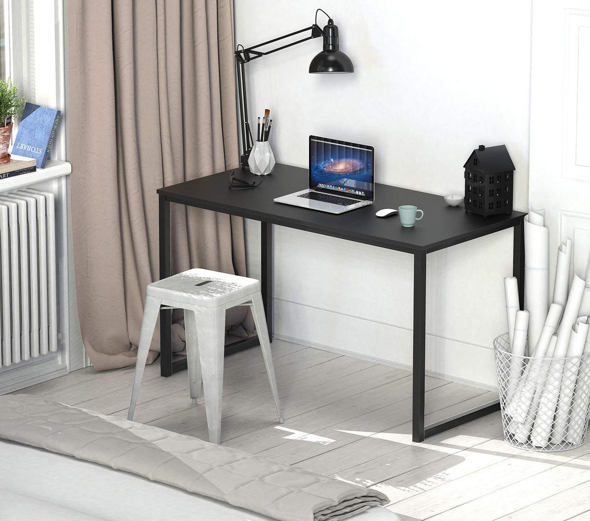 SHW Home Office 40-Inch Computer Desk, Black SHW