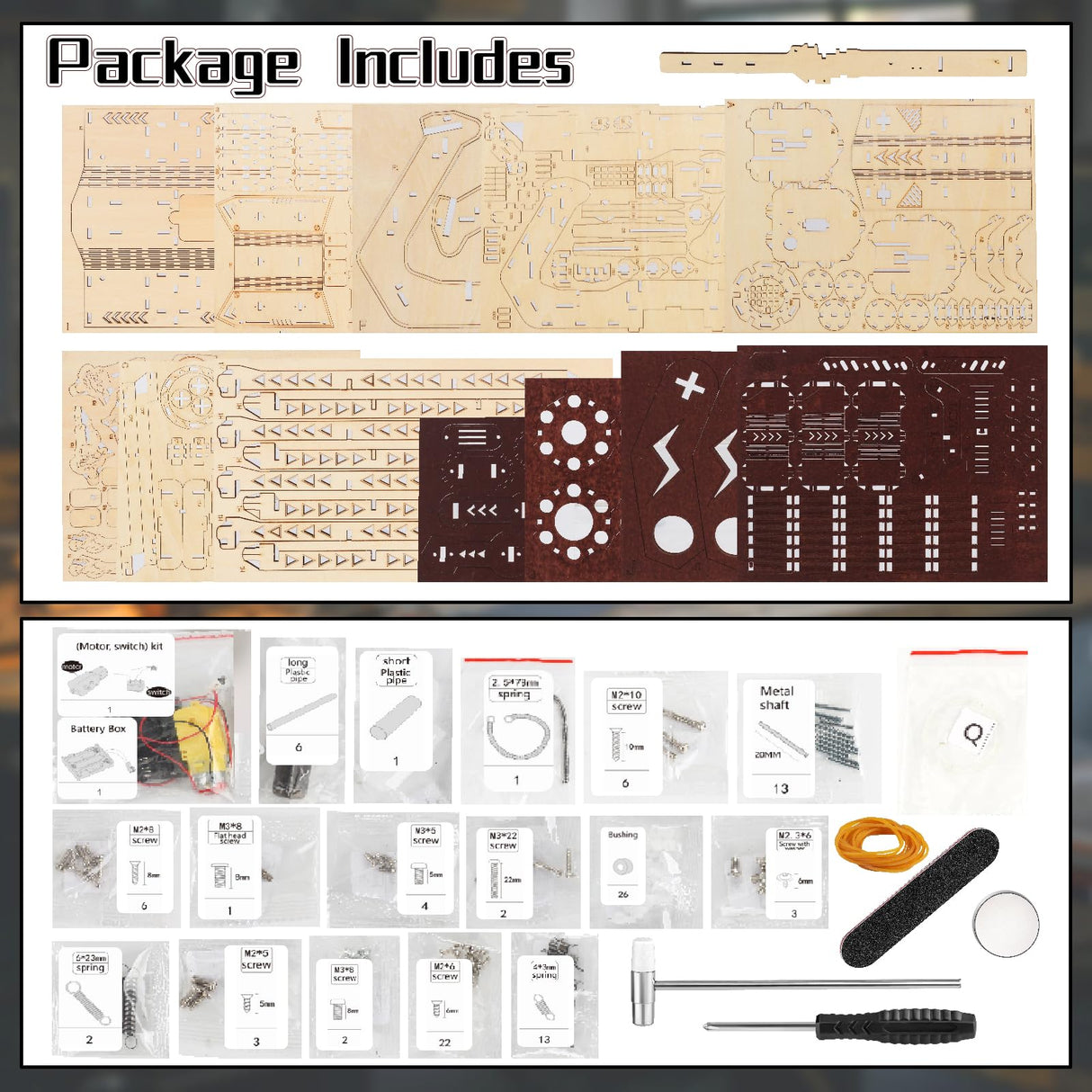 3D Wooden Puzzle Gun for Adults, Rubber Band 3D Gun Puzzle, Electric Gatling Gun Model Building Kit, Wood 3D Puzzle, Hobby Kits for Men, Wooden Building Set for Adults Teens (272 PCS) OWNONE 1