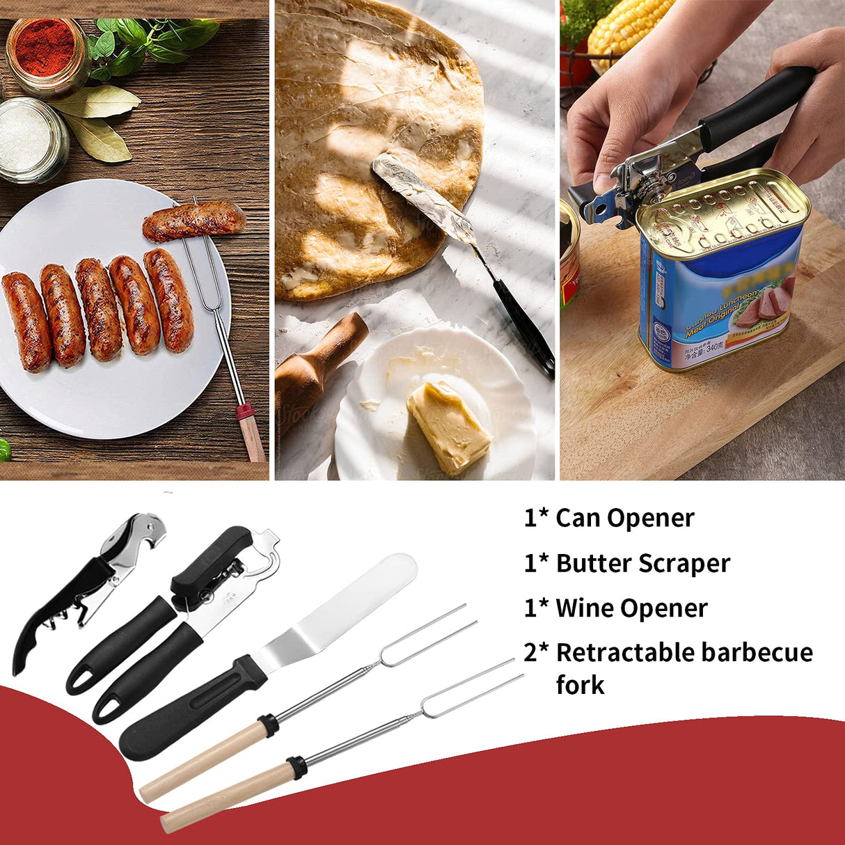 Portable Camping Kitchen Utensil Set-27 Piece Cookware Kit, Stainless Steel Outdoor Cooking and Grilling Utensil Organizer Travel Set Perfect for Travel, Picnics, RVs, Camping, BBQs, Parties and More Freehiker
