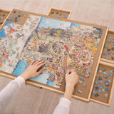 VEVOR 1500 Piece Puzzle Board with 6 Drawers and Cover, 32.7"x24.6" Rotating Wooden Jigsaw Puzzle Plateau, Portable Puzzle Accessories for Adult, Puzzle Organizer & Puzzle Storage System, Gift for Mom VEVOR