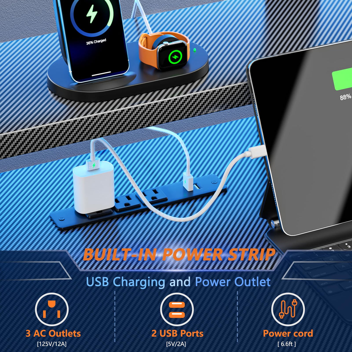 Korfile L Shaped Gaming Desk with LED Lights & Power Outlet, 39 Inch Computer Desk with Extra Storage Shelves, Reversible Gamer Workstations with Monitor Stand for Bedroom, Carbon Fiber Black Korfile