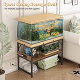 METYERRY Modern 20 Gallon Long Fish Tank Stand for Home Office, 2-Tier Aquarium Stand with Shelf for Storage, Fish Tank Table 30" x 12" x 20.5", Ideal for Breeder Tanks,and Reptile Terrariums, Rustic Brown METYERRY