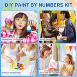 2 Pack Framed Paint by Numbers Kit for Adults - with Wooden Easel, Landscape Paint by Numbers Kit for Adults Framed, DIY Streetscape Paint by Numbers with Frame for Home Wall Decor 8x12 Inch askkqtx