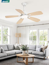 LEDIARY Ceiling Fans with Lights,42 inch Ceiling Fans with Lights and Remote,3CCT,6 Speeds,Reversible DC Motor,Noiseless,Small White Ceiling Fan for Bedroom Farmhouse and Patio,Indoor/Outdoor Use LEDIARY