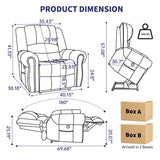 Power Lift Recliner Chair for Elderly, Dual Motor Massage Recliner with Lumbar Heat, Heavy Duty Motion Mechanism Lift Chair with Charge Ports, Genuine Leather - Red Luxlen