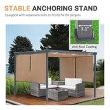 Masyardi 12 x 12 Ft Outdoor Aluminum Pergola, Retractable Canopy & 2 Sides Shades for Patio Backyard Garden Deck Masyardi