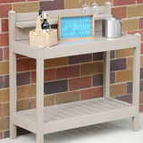 Dura-Trel Greenfield PVC Vinyl Indoor Outdoor Table Potting Bench Station with Shelf for Plant Accessories & Gardening Supplies Storage, Mocha DuraTrel