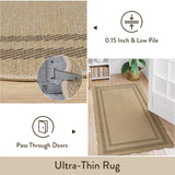 LIVEBOX Scalloped Easy Jute 3x5 Outdoor Rug, Washable Non-Slip Geometri Tan Rugs for Entryway, Indoor Outdoor Farmhouse Rug Morden Carpet Door Mat Area Rug for Bedroom Living Room Kitchen LIVEBOX