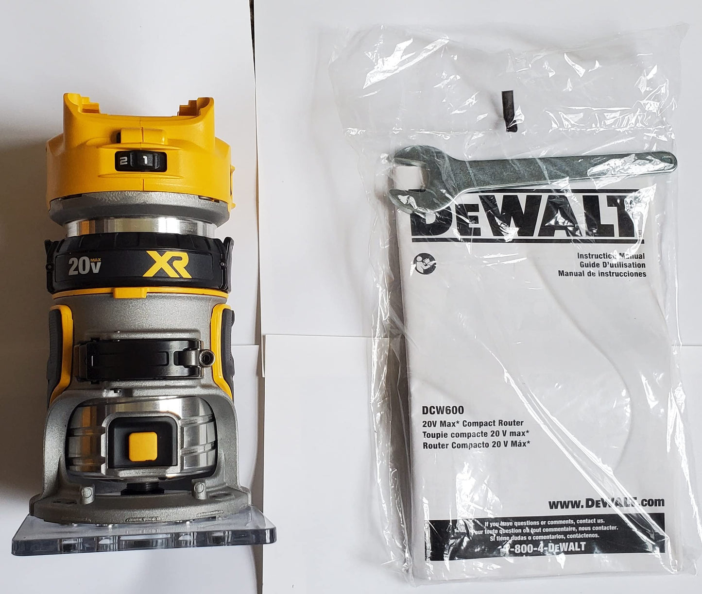 Dewalt DCW600BR 20V MAX XR Brushless Compact Lithium-Ion 1/4 in. Cordless Router (Tool Only) (Renewed) - WoodArtSupply