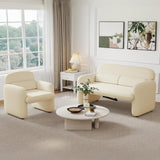 Furnimart Modern Loveseat Sofa, 54" 2-Seater Boucle Sofa, Comfy Upholstered Minimalist Couch, Small Couches for Small Spaces, Apartment, Office, Living Room, Bedroom, Dorm, Chenille White Furnimart