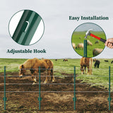 10 Pack Garden Fence Post, 5 Feet Heavy Duty Metal U-Post for Wire Fence, No Dig Garden Fence Stakes for Temporary Fencing, Electric Fence Wire, Corner Anchor, and More-Green MIWEVRO