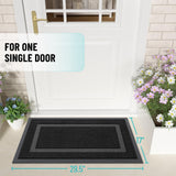 OLANLY Front Door Mat Indoor Outdoor Entrance, Waterproof All-Season, All-Weather Doormat, Sturdy Natural Rubber, Fade Resistant, Low Profile, Easy Clean Patio Porch Entryway Mat, 29.5x17, Black OLANLY