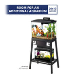 Aqueon Metal 10 Gallon Fish Tank Aquarium Stand, 20" L x 10" W x 28.25" H Aqueon