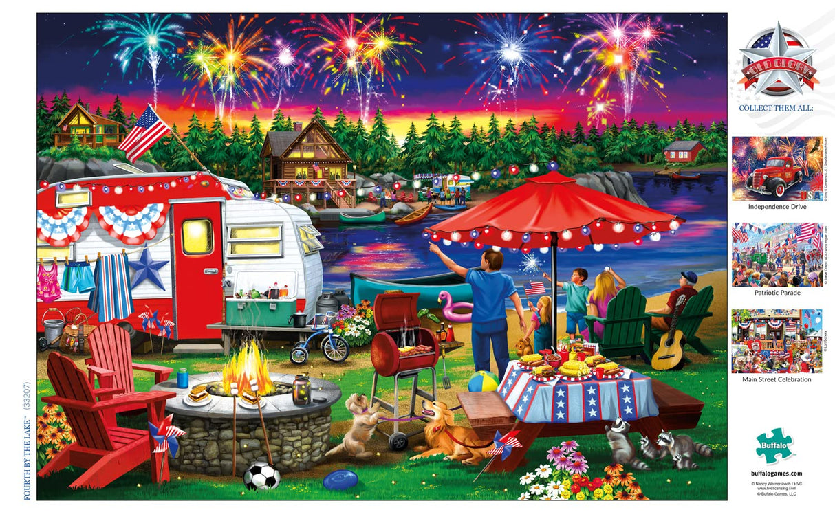 Buffalo Games - Nancy Wernersbach - Fourth by the Lake - 500 Piece Jigsaw Puzzle For Adults -Challenging Puzzle Perfect for Game Nights - Finished Size is 21.25 x 15.00 Buffalo Games