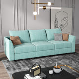 HONBAY Convertible Sectional Sofa Couch with Storage Seats Modular 3 Seater Sofa for Small Space, Aqua Blue HONBAY
