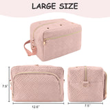 Crochet Bag Organizer, Yarn Storage Organizer, Yarn Holder for Crochet with Adjustable Shoulder Straps, Knitting Bag for crocheting, Crochet Hook Case Gifts for Crocheters (Pink) Uawsyut