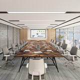 Tribesigns 6FT Conference Room Table, Rectangle Meeting Seminar Table for 6-8 People, 70.86-Inch Conference Tables for Home Office, Business Boardroom Desk with Stylish Metal Legs Tribesigns