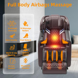 Massage Chair Full Body, Zero Gravity 4D Shiatsu Massage Recliner Chair with Heat, Airbags, Phone Controller, Bluetooth Speaker, Brown DODOPEN