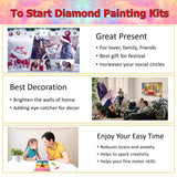 JATOK Abstract 5D Diamond Painting Kits for Adults Landscape Wave Paint with Diamonds Full Round Embroidery Pictures Arts Kits Diamond Art Kits for Home Wall Decor 11.8x15.7in JATOK