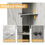 LYNSOM Farmhouse Storage Cabinet 72" Tall, Kitchen Pantry Cabinet with 4 Barn Doors and Adjustable Shelves, Freestanding Storage Cabinets for Kitchen, Grey LYNSOM