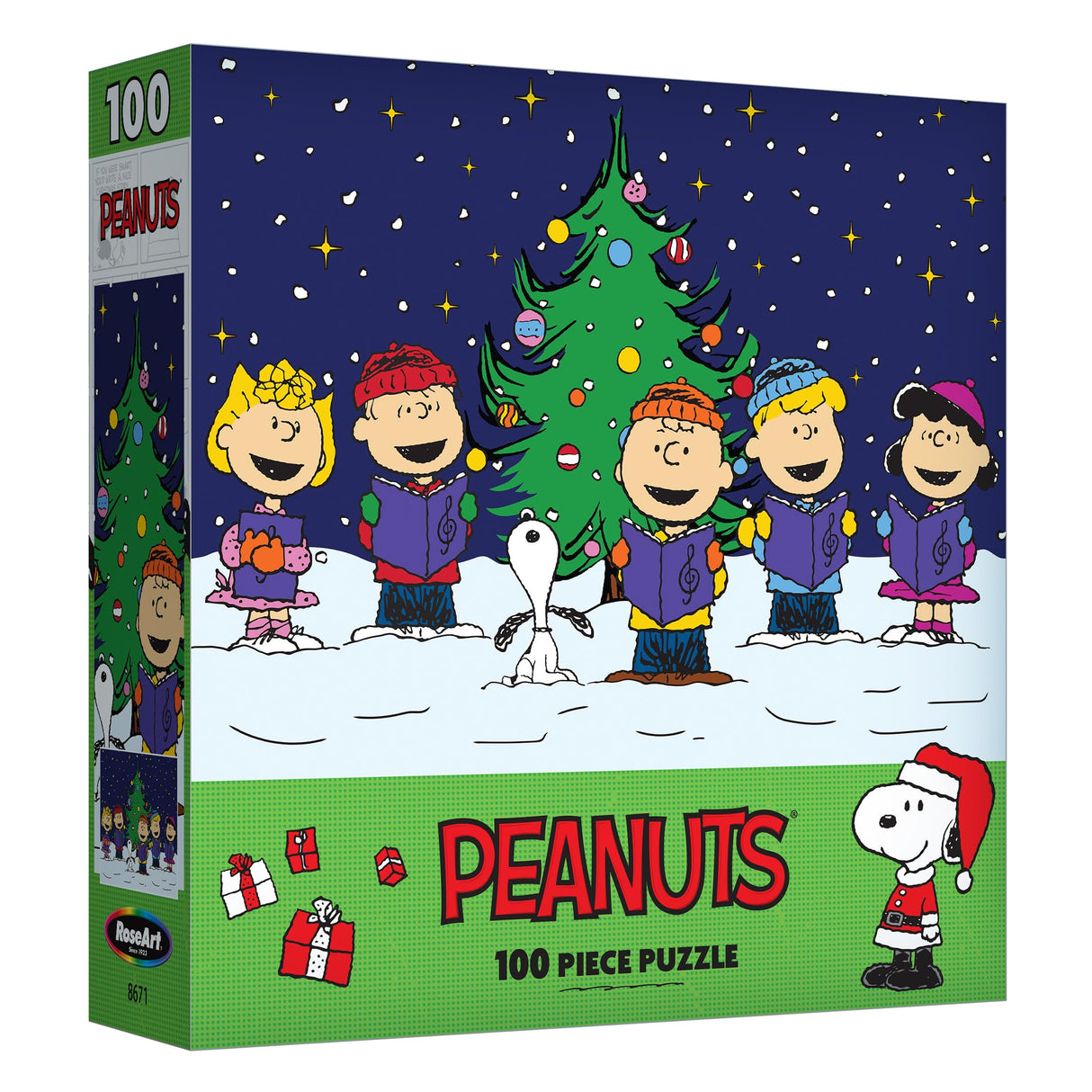 RoseArt - Peanuts - Christmas Caroling - 100 Piece Jigsaw Puzzle for Kids and Adults RoseArt