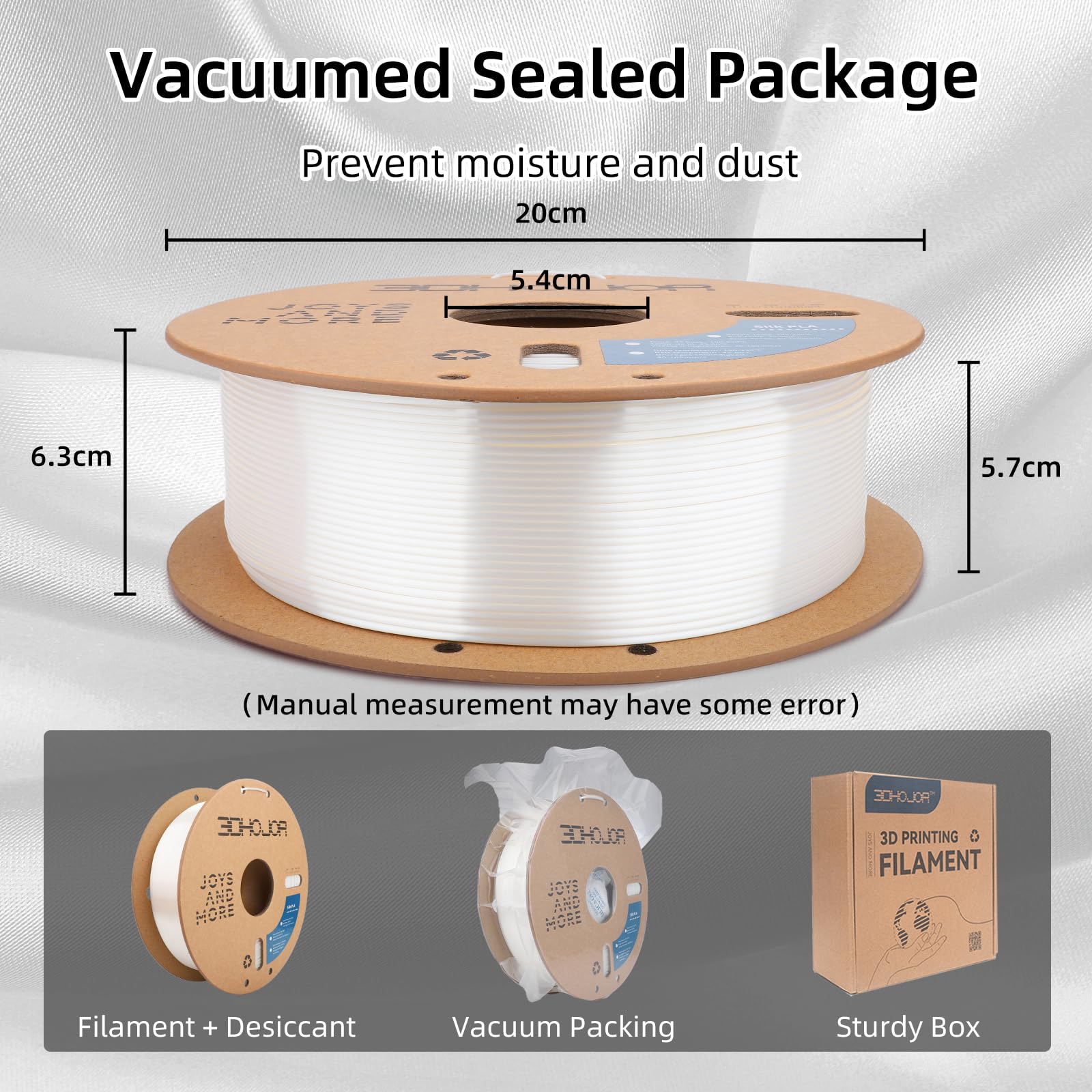 Silk PLA Filament 1.75mm, PLA Filament 1.75mm Silk Shiny 3D Printer Filament, 1kg Cardboard Spool (2.2lbs), Dimensional Accuracy +/- 0.03 mm, Fit Most FDM Printer（White） - WoodArtSupply