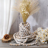 Christmas Wooden Bead Garland Wood Bead Garland Christmas Tree Decorations for Christmas Holiday Favors, 12 Feet (Retro White) Hicarer