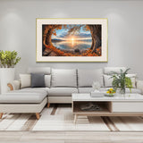 ATDMS Large Diamond Art Kits for Adults - 5D Landscape Diamond Painting Kits for Adults DIY Full Drill Diamond Painting Sunset Lake Gem Art Kits for Home Wall Decor 27.5x15.7 Inch ATDMS