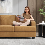 COPIAE 89 Inch Sofa with Extra Deep Seats Oversize, 3 Seater Sofa for Living Room, Modern Couch and Sofa, Comfy Armrests and Seats and Backrests, Easy Installation, Corduroy Fabric Ginger Yellow COPIAE
