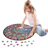 Bgraamiens Puzzle-Mandala Petals-1000 Pieces Round Puzzle Color Challenge Jigsaw Puzzles for Adults and Kids(Mandala Petals) Bgraamiens