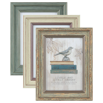 XUANLUO 3 Pack 5x7 Inch Picture Frames Farmhouse Rustic Vintage Distressed Wood Grain Photo Frame with Plexiglass for Table Top Display and Wall Hanging