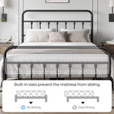 Yaheetech Classic Metal Platform Bed Frame Mattress Foundation with Victorian Style Iron-Art Headboard/Footboard/Under Bed Storage/No Box Spring Needed/Full Size Black Yaheetech